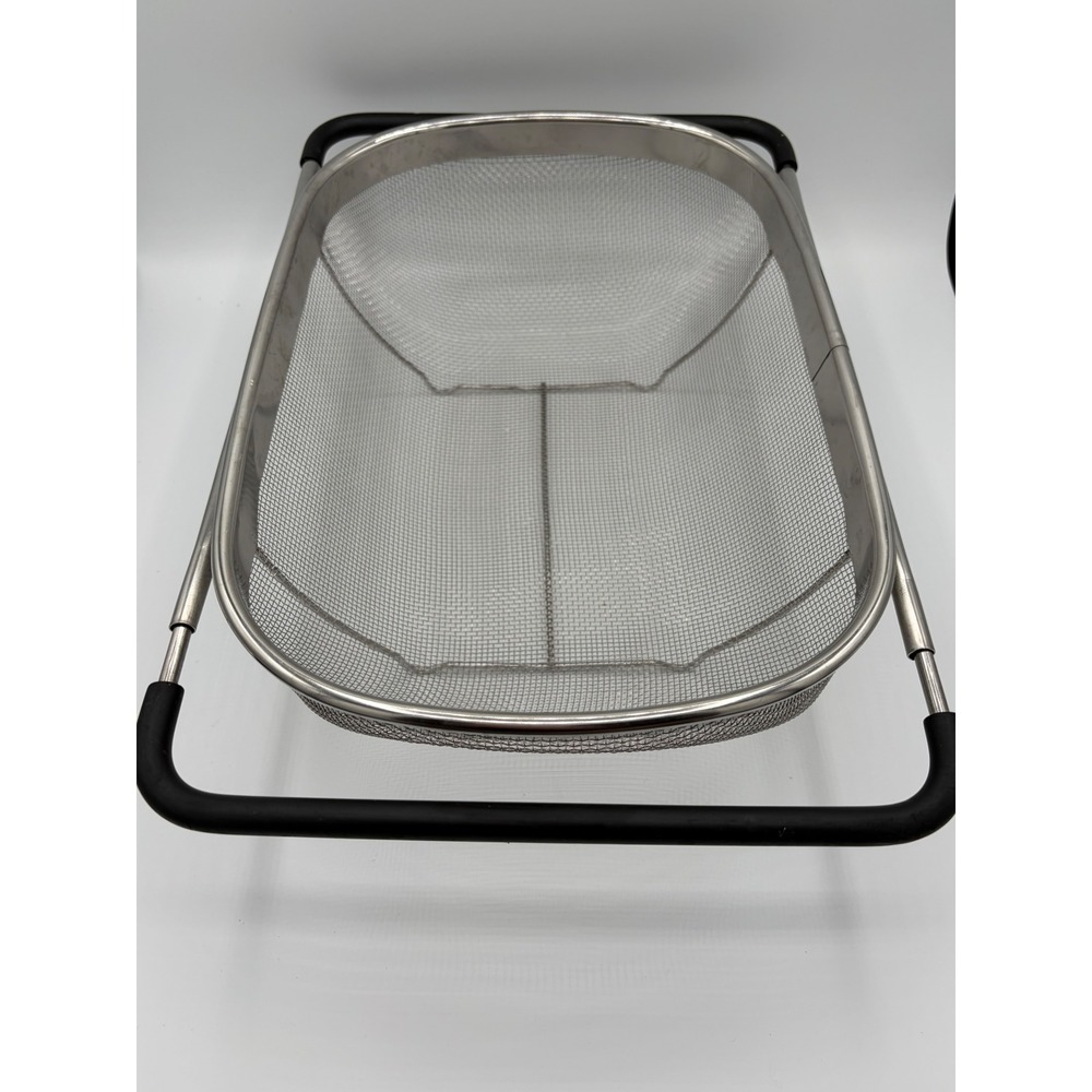 Stainless Steel Over the Sink Expandable Mesh Colander Strainer Basket